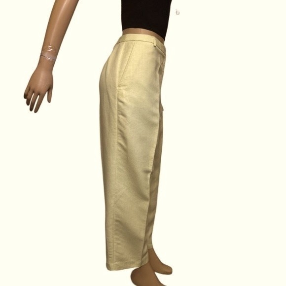 90s Emma James By 
Liz Claiborne Linen Pants High Rise Chartreuse Green Size 16P - Picture 2 of 16